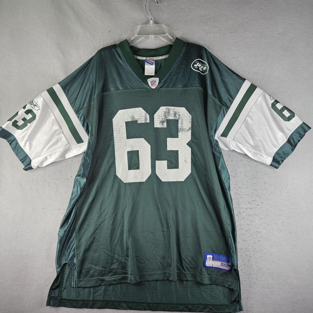 New York Jets Jersey Mens 2XL Green NFL Robertson 63 Reebok Equipment 7009A
